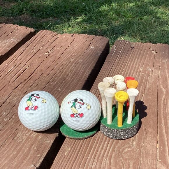 Vintage Spalding Mickey Mouse Golf Balls & Tees in Original Tube Disney - Picture 2 of 4